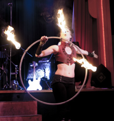 Alumette fire dancer with poi
